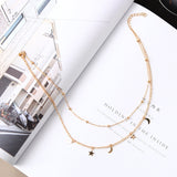 Double Moon Star Necklace