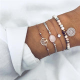 4 Pieces Crystal Bracelet Set