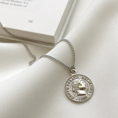 Portrait Silver Necklace