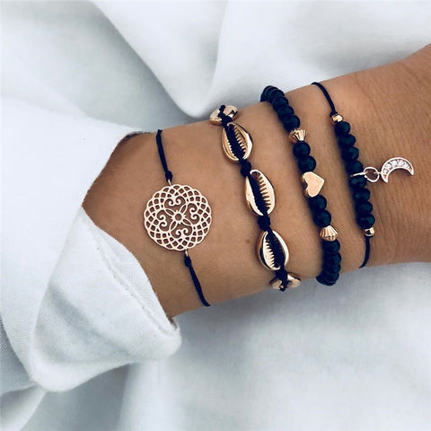 4 Pieces Shell Bracelets Set