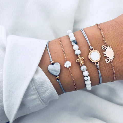5 Pieces Crab Bangles Set