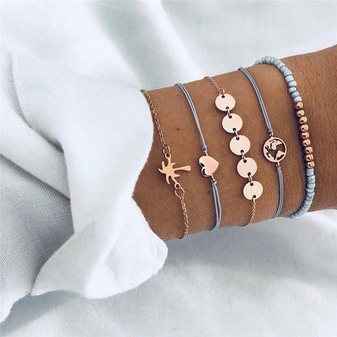 5 Pieces World Bracelets Set