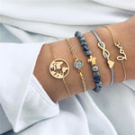 5 Pieces World Bracelets Set