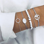 5 Pieces Earth Map Bracelets Set
