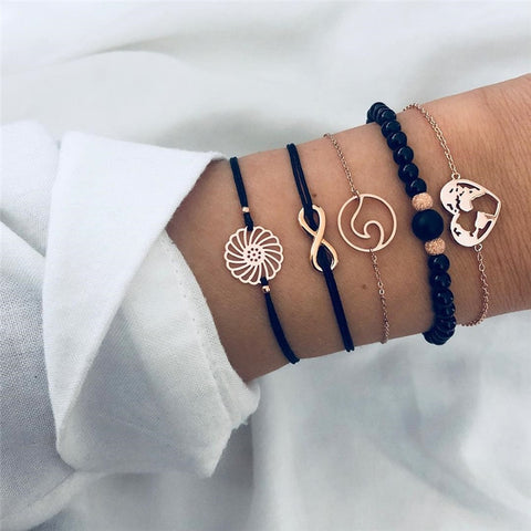5 Pieces Infinite Bracelet Set